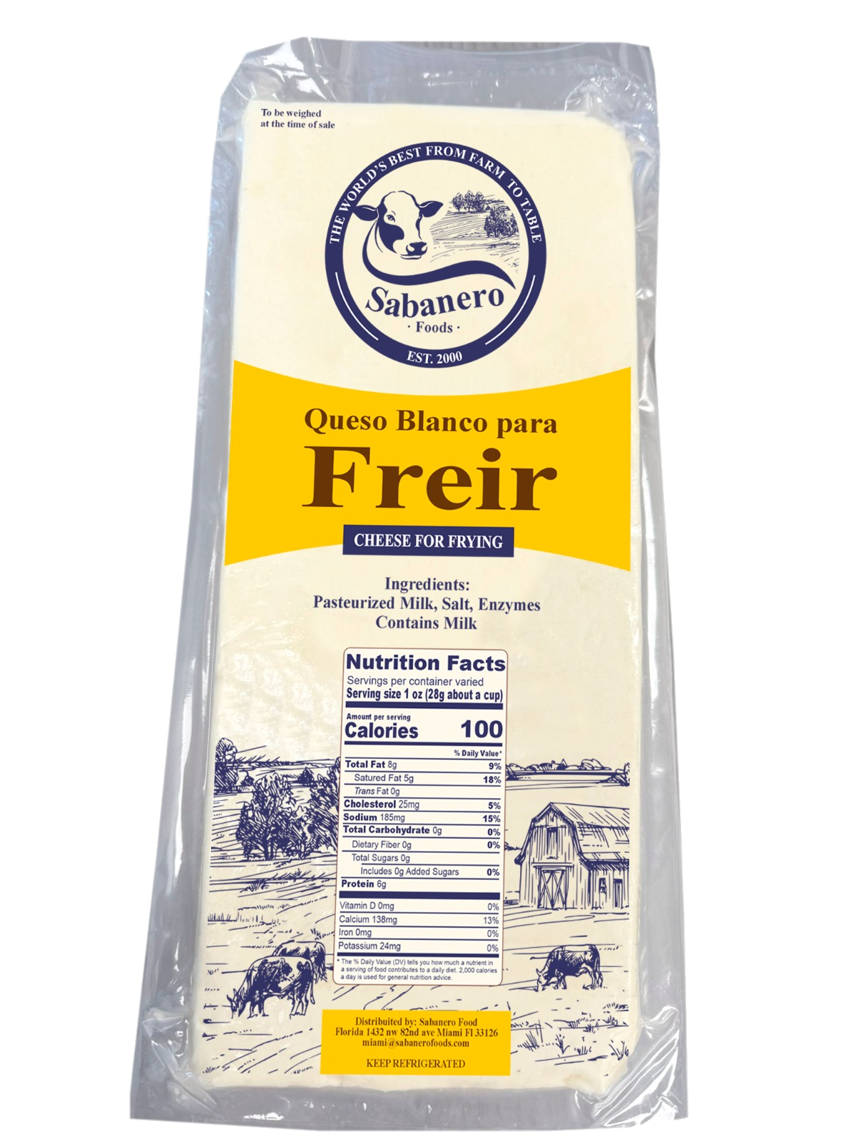 Sabanero Foods Queso para Freír — complete package